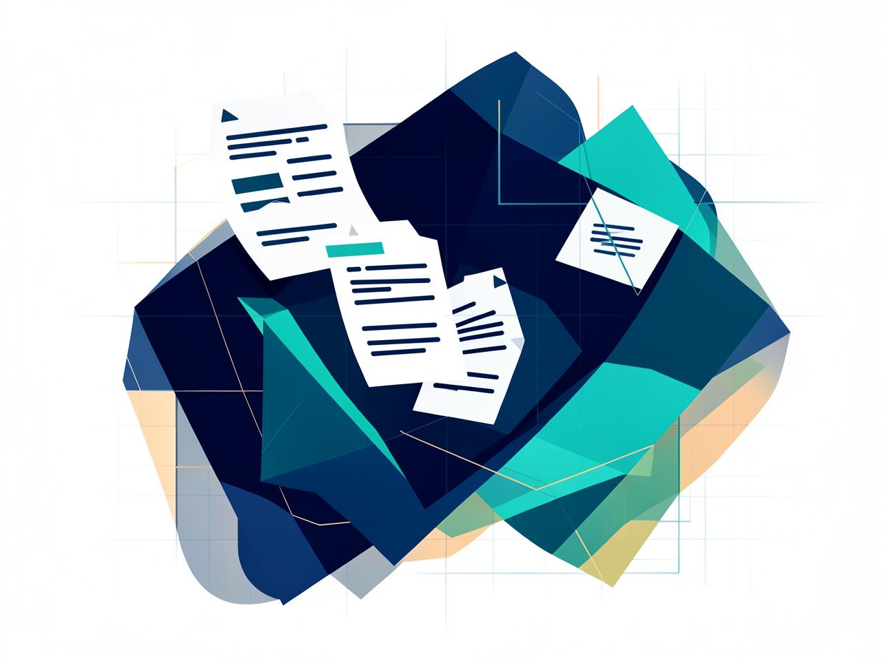 Ilustração de documentos fiscais organizados em um painel contábil